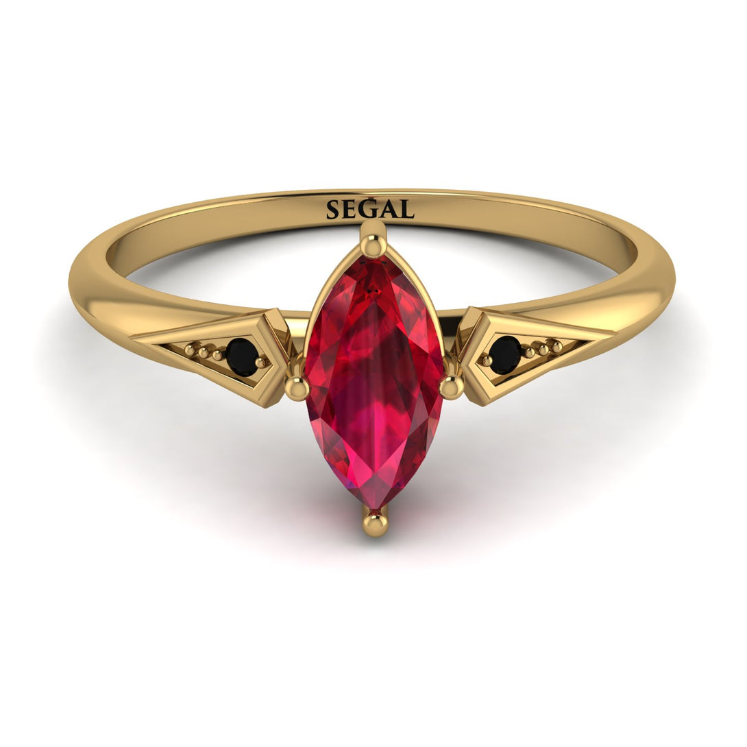 Marquise Ruby Geometrical Engagement Ring - Reese No. 40