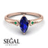 Marquise Sapphire Geometrical Engagement Ring - Reese No. 29 image 10