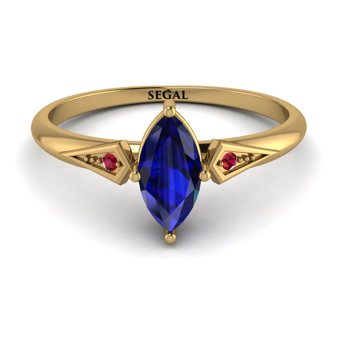 Marquise Sapphire Geometrical Engagement Ring - Reese No. 58