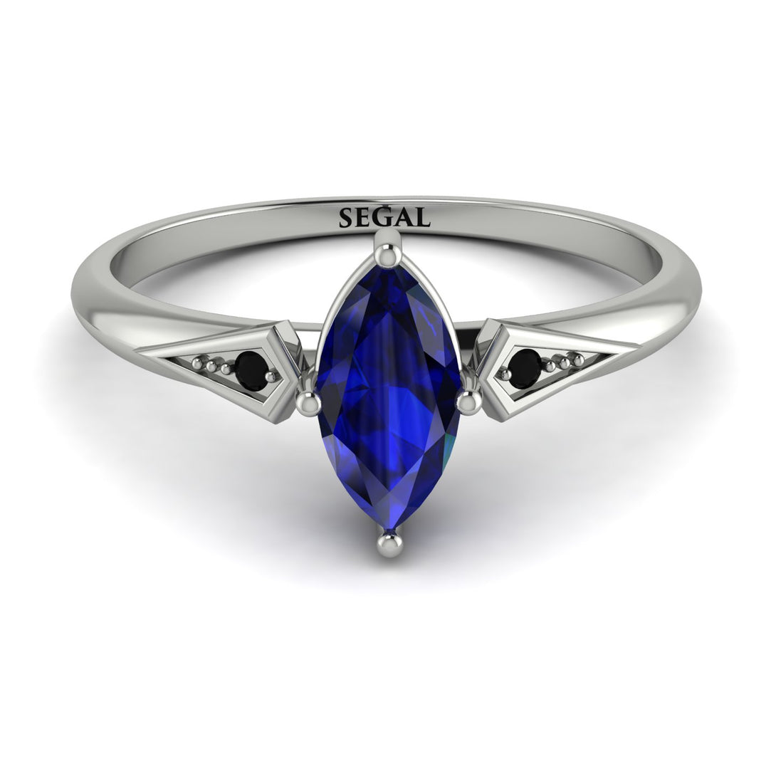 Marquise Sapphire Geometrical Engagement Ring - Reese No. 45
