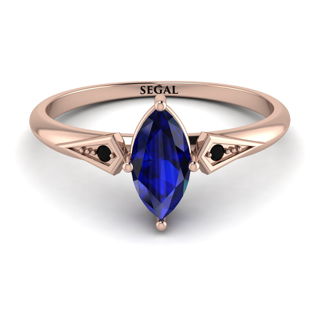 Marquise Sapphire Geometrical Engagement Ring - Reese No. 44
