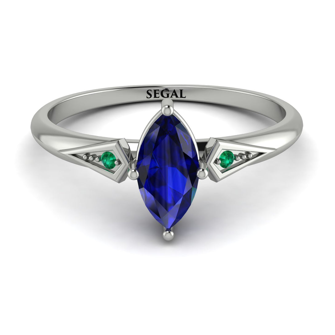 Marquise Sapphire Geometrical Engagement Ring - Reese No. 30