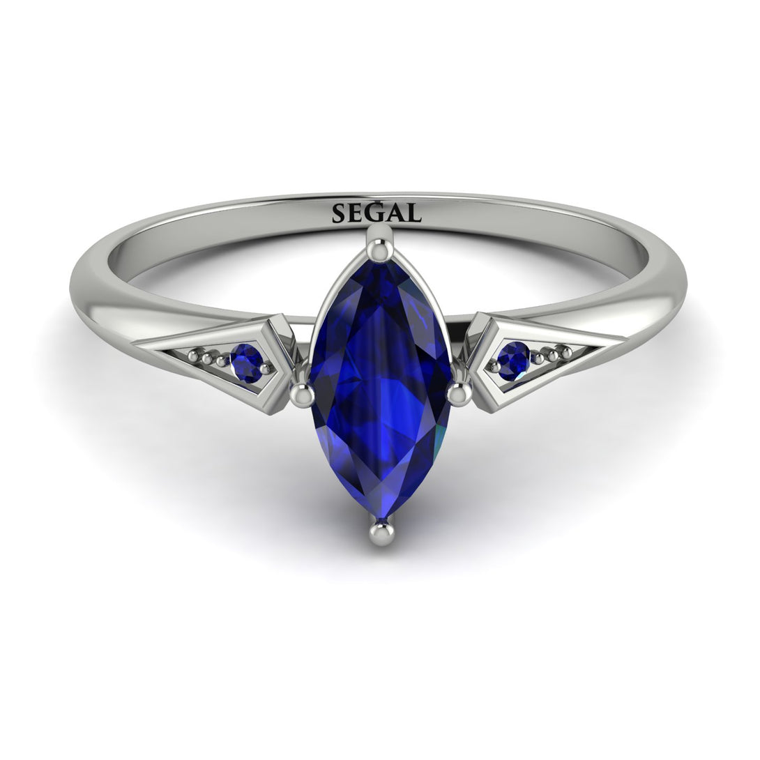 Marquise Sapphire Geometrical Engagement Ring - Reese No. 75