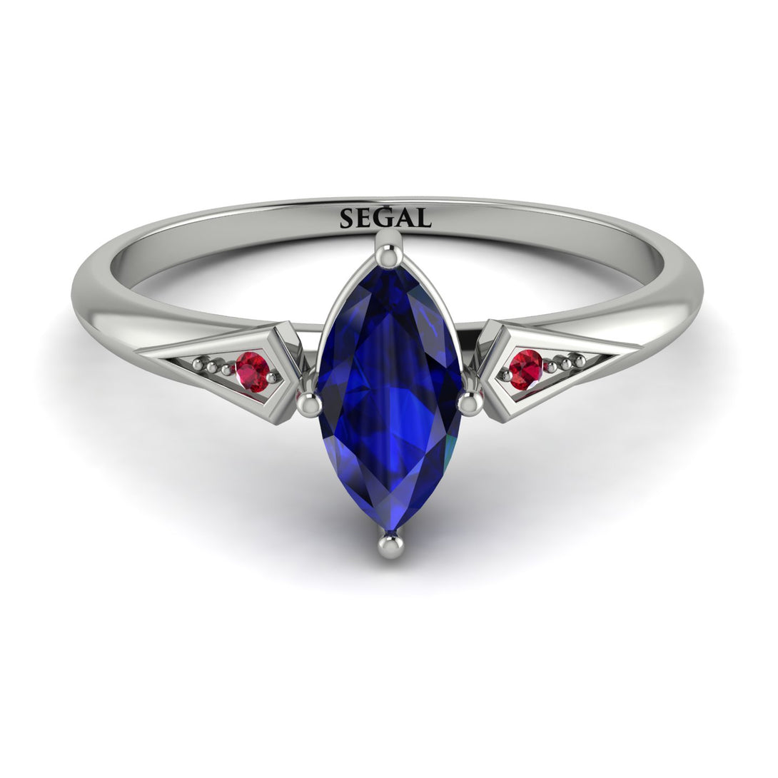 Marquise Sapphire Geometrical Engagement Ring - Reese No. 60