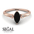 Marquise Black Diamond Geometrical Engagement Ring - Reese No. 8 image 10