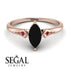 Marquise Black Diamond Geometrical Engagement Ring - Reese No. 53 image 10