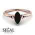 Marquise Black Diamond Geometrical Engagement Ring - Reese No. 68 image 10