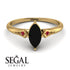Marquise Black Diamond Geometrical Engagement Ring - Reese No. 52 image 10