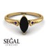 Marquise Black Diamond Geometrical Engagement Ring - Reese No. 67 image 10