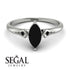 Marquise Black Diamond Geometrical Engagement Ring - Reese No. 39 image 10