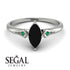 Marquise Black Diamond Geometrical Engagement Ring - Reese No. 24 image 10