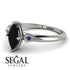 Marquise Black Diamond Geometrical Engagement Ring - Reese No. 69 image 2