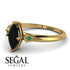 Marquise Black Diamond Geometrical Engagement Ring - Reese No. 22 image 2