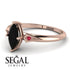 Marquise Black Diamond Geometrical Engagement Ring - Reese No. 53 image 2