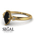 Marquise Black Diamond Geometrical Engagement Ring - Reese No. 7 image 2