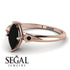 Marquise Black Diamond Geometrical Engagement Ring - Reese No. 38 image 2