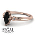 Marquise Black Diamond Geometrical Engagement Ring - Reese No. 8 image 2