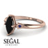 Marquise Black Diamond Geometrical Engagement Ring - Reese No. 68 image 2