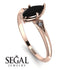 Marquise Black Diamond Geometrical Engagement Ring - Reese No. 8 image 3