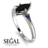 Marquise Black Diamond Geometrical Engagement Ring - Reese No. 69 image 3