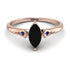 Marquise Black Diamond Geometrical Engagement Ring - Reese No. 68 image 1