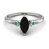 Marquise Black Diamond Geometrical Engagement Ring - Reese No. 24 image 1