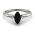 Marquise Black Diamond Geometrical Engagement Ring - Reese No. 9 image 1