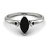 Marquise Black Diamond Geometrical Engagement Ring - Reese No. 39 image 1