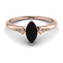 Marquise Black Diamond Geometrical Engagement Ring - Reese No. 8 image 1