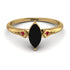 Marquise Black Diamond Geometrical Engagement Ring - Reese No. 52 image 1