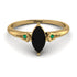 Marquise Black Diamond Geometrical Engagement Ring - Reese No. 22 image 1