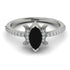 Marquise Cut Black Diamond Pave Ring - Kathleen No. 9 image 2