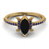Marquise Cut Black Diamond Pave Ring - Kathleen No. 67 image 2