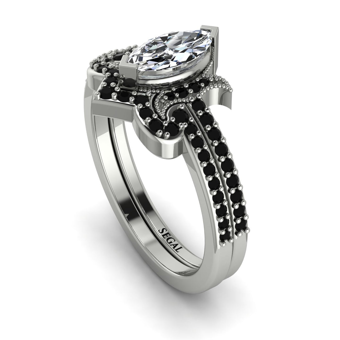 Marquise Cut Diamond Pave Bridal Set - Kathleen No. 33