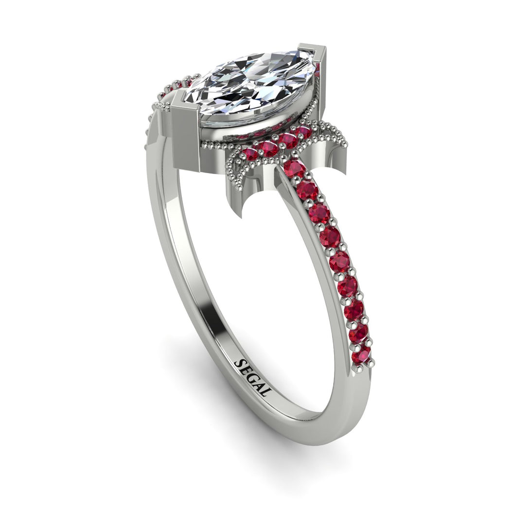 Marquise Cut Diamond Pave Ring - Kathleen No. 48
