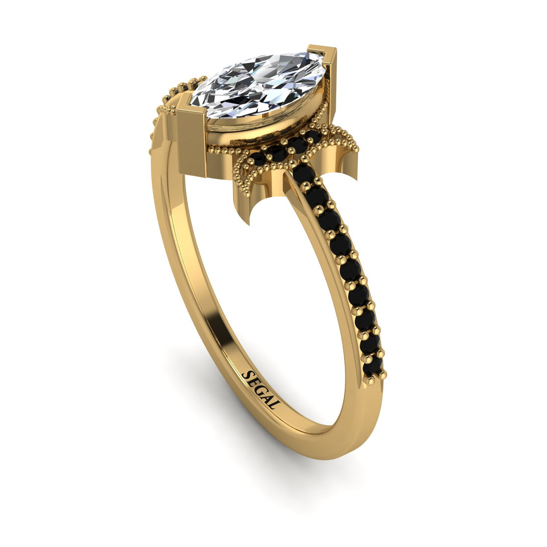 Marquise Cut Diamond Pave Ring - Kathleen No. 31