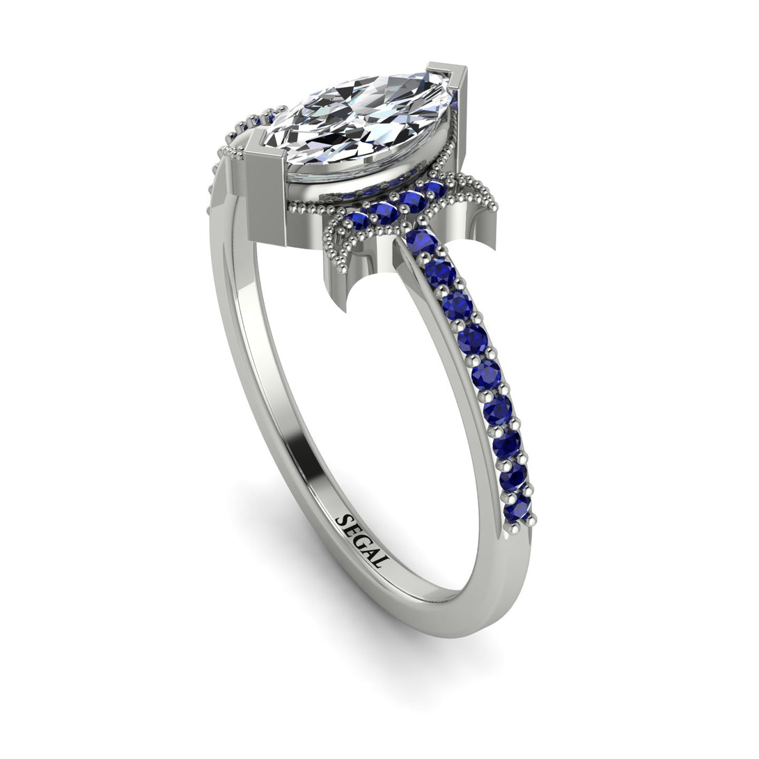 Marquise Cut Diamond Pave Ring - Kathleen No. 63