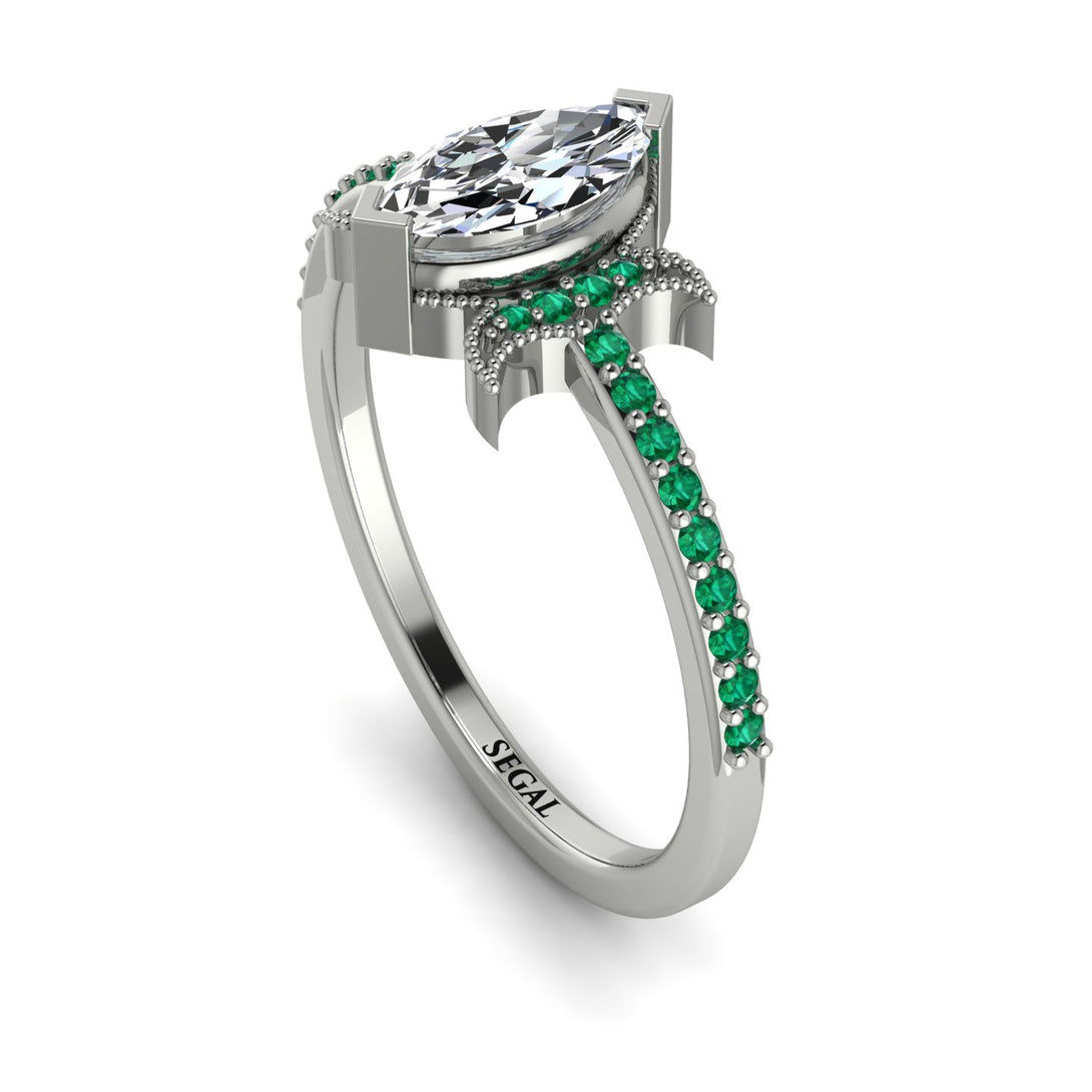 Marquise Cut Diamond Pave Ring - Kathleen No. 18