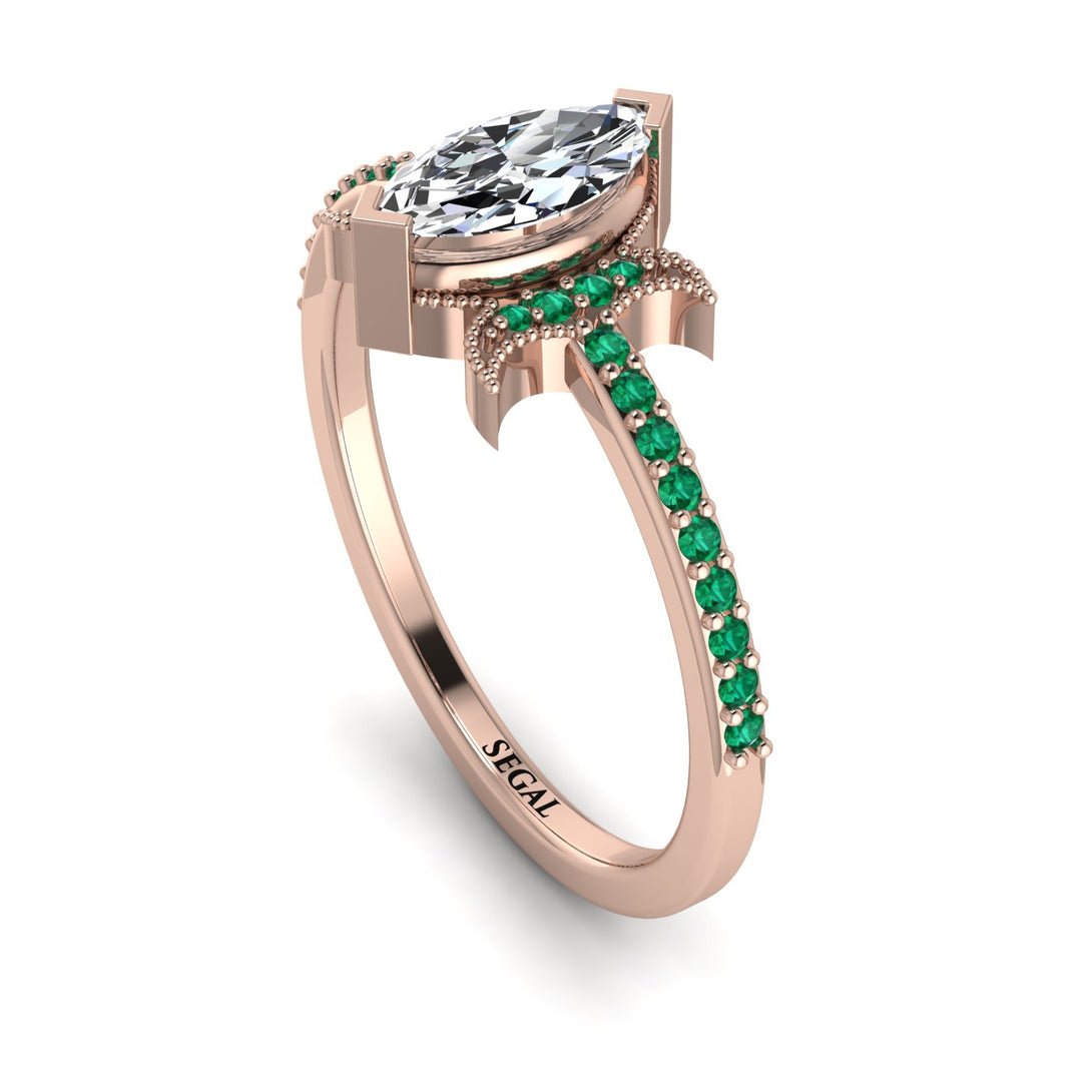 Marquise Cut Diamond Pave Ring - Kathleen No. 17