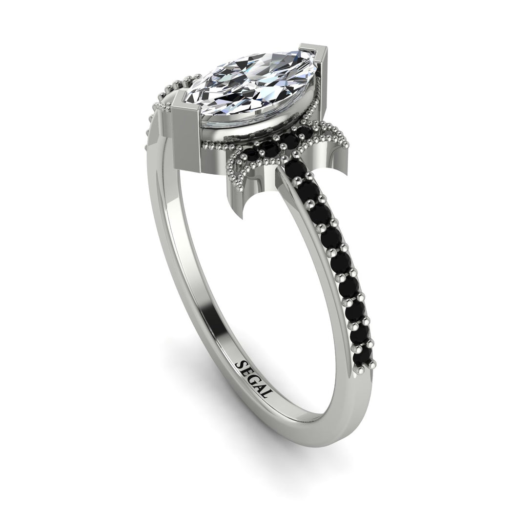Marquise Cut Diamond Pave Ring - Kathleen No. 33