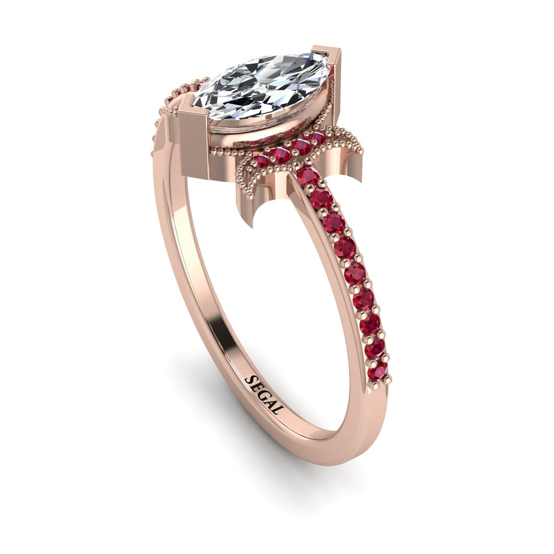 Marquise Cut Diamond Pave Ring - Kathleen No. 47