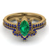 Marquise Cut Emerald Pave Bridal Set - Kathleen No. 64 image 2