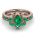 Marquise Cut Emerald Pave Bridal Set - Kathleen No. 20 image 2