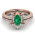 Marquise Cut Emerald Pave Bridal Set - Kathleen No. 5 image 2