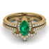 Marquise Cut Emerald Pave Bridal Set - Kathleen No. 4 image 2