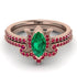 Marquise Cut Emerald Pave Bridal Set - Kathleen No. 50 image 2