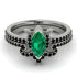 Marquise Cut Emerald Pave Bridal Set - Kathleen No. 36 image 2