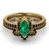 Marquise Cut Emerald Pave Bridal Set - Kathleen No. 34 image 2