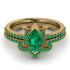 Marquise Cut Emerald Pave Bridal Set - Kathleen No. 19 image 2