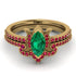Marquise Cut Emerald Pave Bridal Set - Kathleen No. 49 image 2